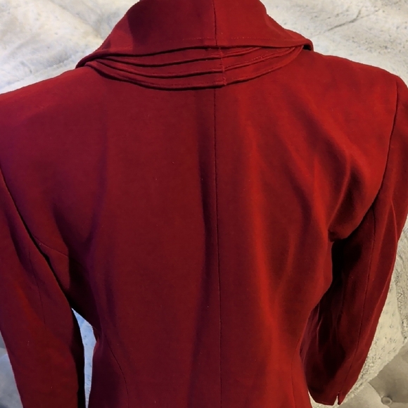 Chic Red Ruffle Women's Blazer - Picture 8 of 12